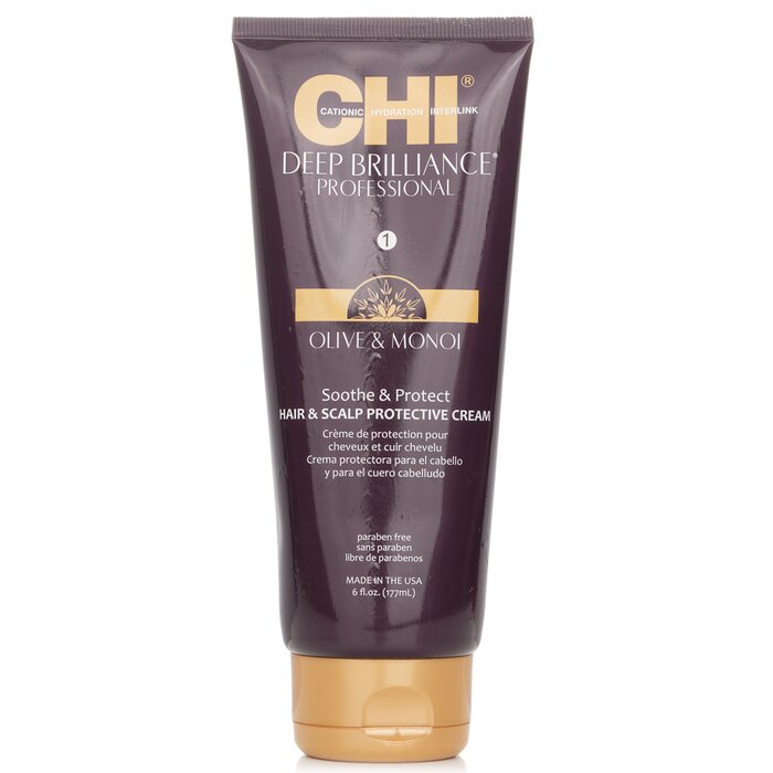 CHI Deep Brilliance Olive & Monoi Soothe & Protect Hair & Scalp Protective Cream 177ml