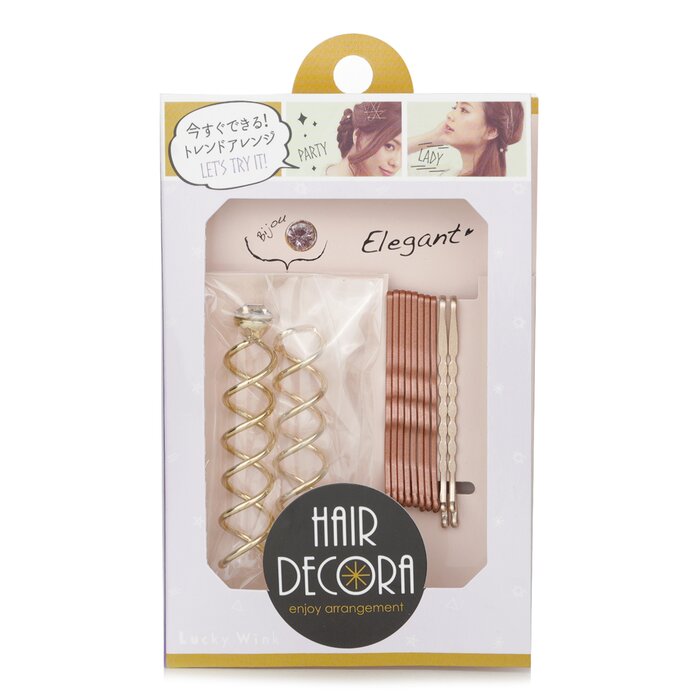 Lucky Trendy Cute Hairpin Set (Pink And Gold Combination) 1PC