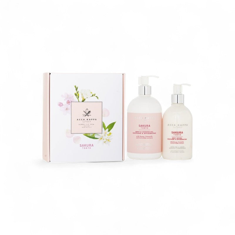 Acca Kappa Sakura Tokyo Body Care Gift Set: Sakura Tokyo Shower Gel 500ml + Sakura Tokyo Body Lotion 300ml 028148 2pcs