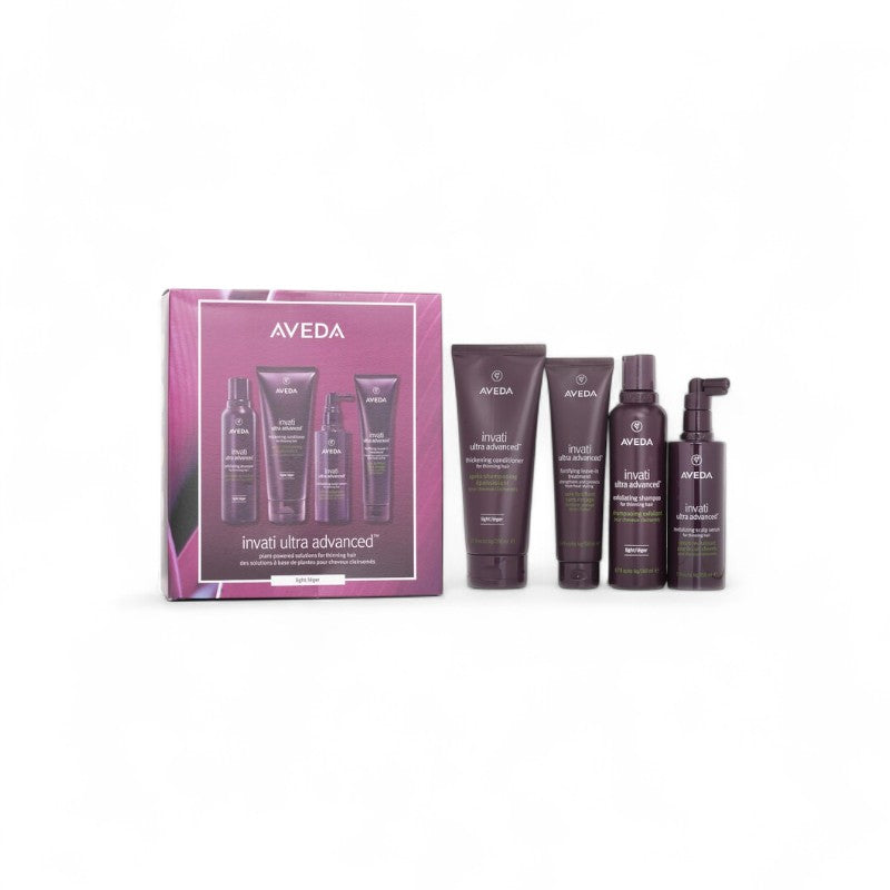 Aveda Invati Ultra Advanced 4 Step Light System Set: Light Shampoo 200ml+Light Conditioner 200ml+Serum 150ml+Treatment 100ml 4PCS