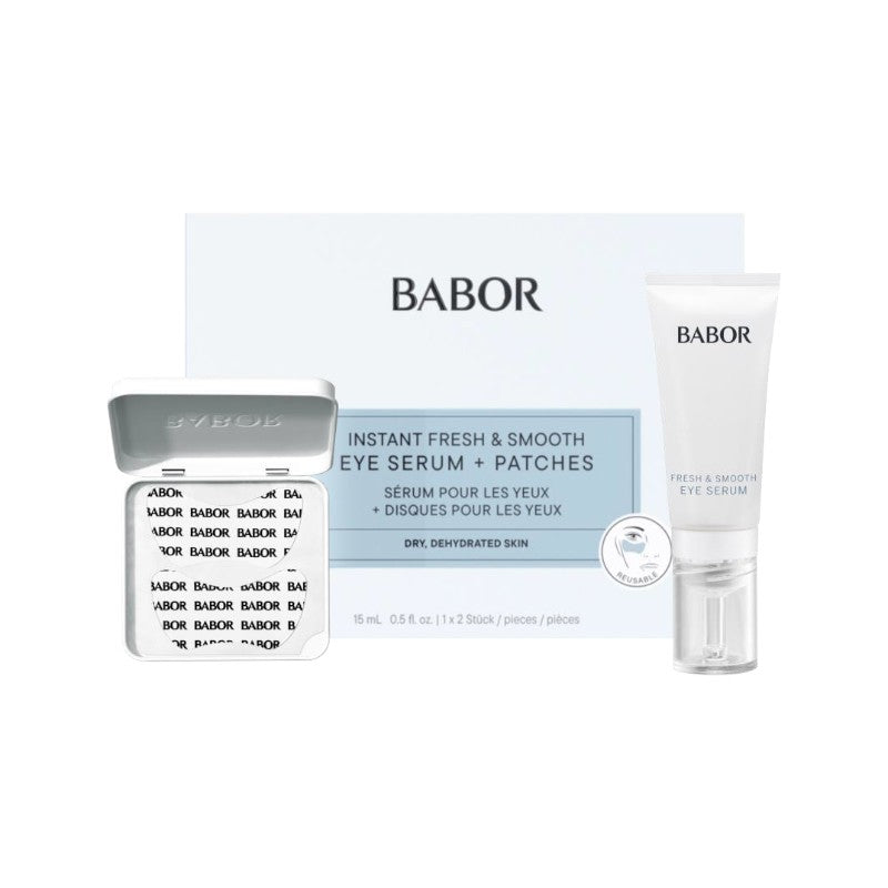 Babor Instant Fresh & Smooth Eye Serum + Patches 15ml+1 pair