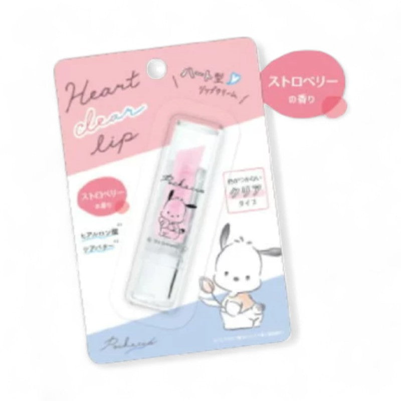 CRUX Sanrio Pochacco Clear Heart Lip Strawberry - 1 pc