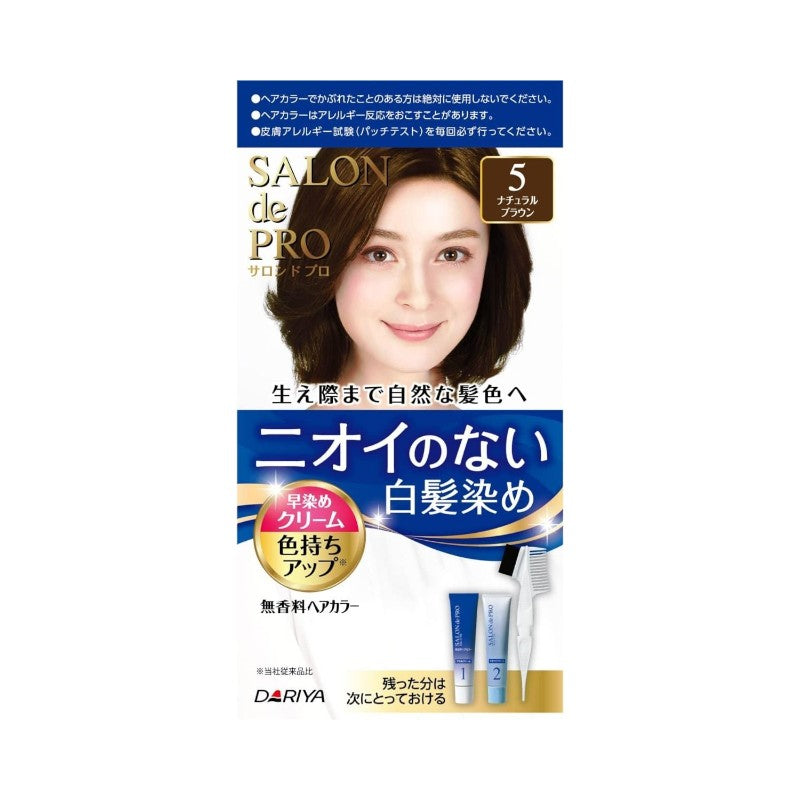 DARIYA Salon De Pro Unscented Gray Hair Quick Color Cream 5 Natural Brown