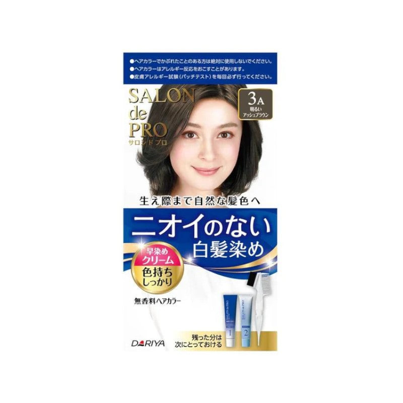 DARIYA Salon De Pro Unscented Gray Hair Quick Color Cream 3A Bright Ash Brown