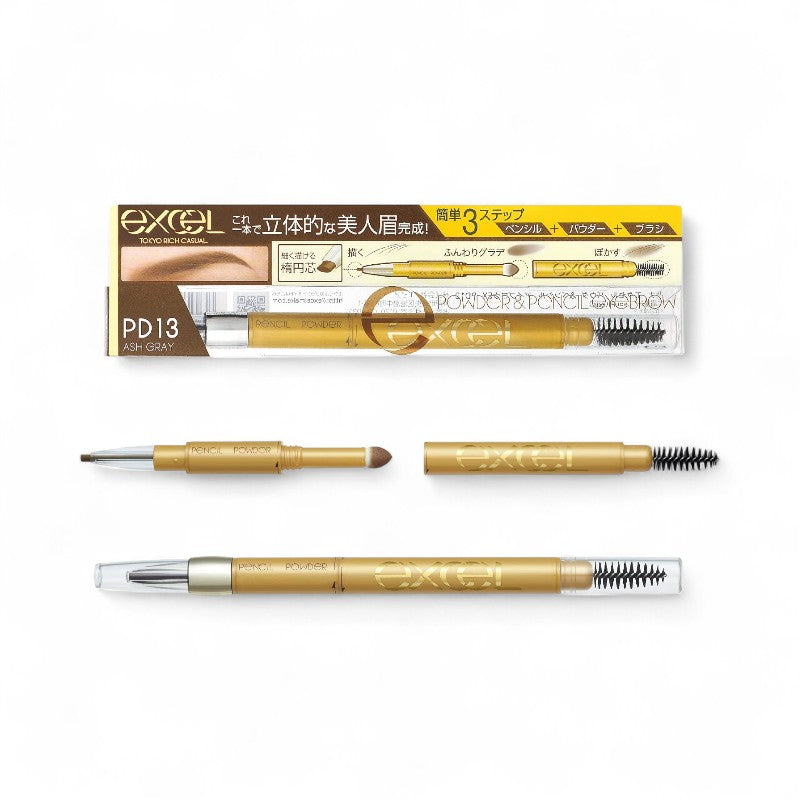 EXCEL Powder & Pencil Eyebrow EX PD13 Ash Gray