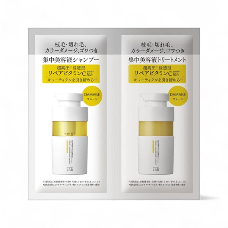 JPS LABO Unlabel Lab 維他命C 100MPa修護洗髮精&潤髮乳體驗組 12ml x 2