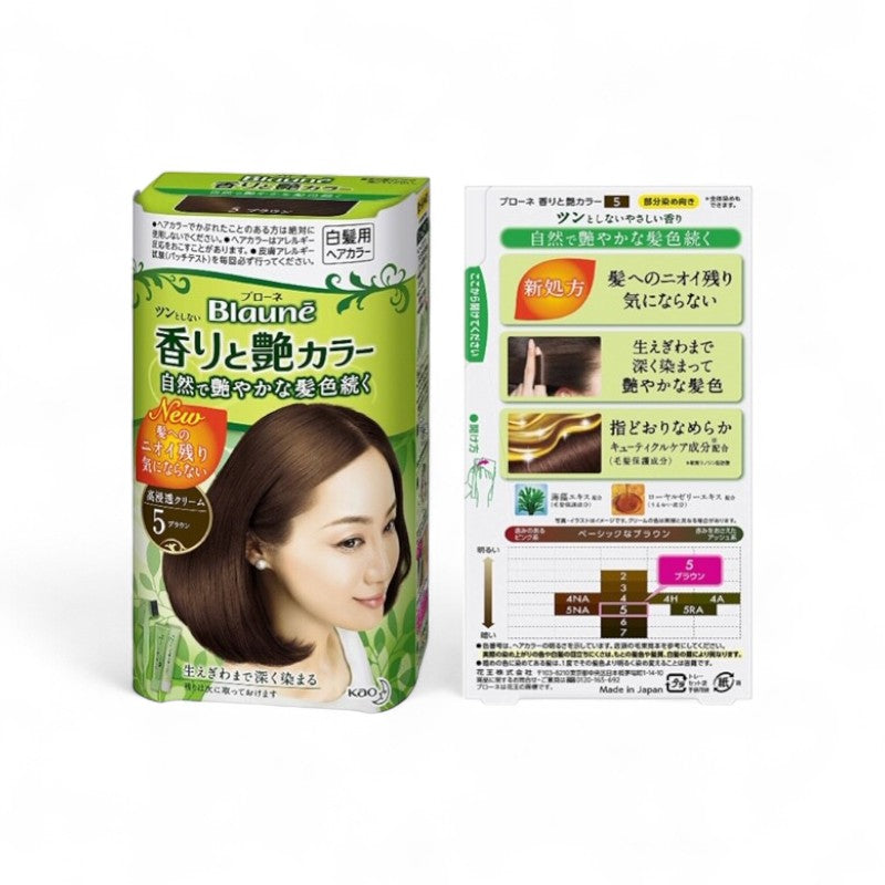 Kao Blaune Aroma & Gloss Hair Color Cream 5 Brown