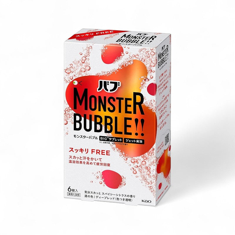 Kao Bub Monster Bubble Bath Salt Tablet Spicy Citrus - 6 pcs