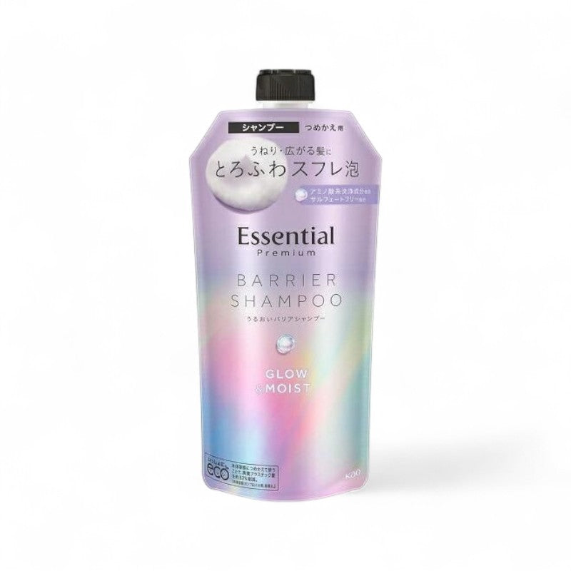 Kao Essential Premium Barrier Glow & Moist Shampoo 340ml Refill