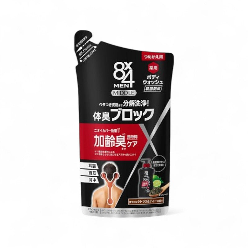 Kao 8 x 4 Men Middle Body Wash 300ml Refill