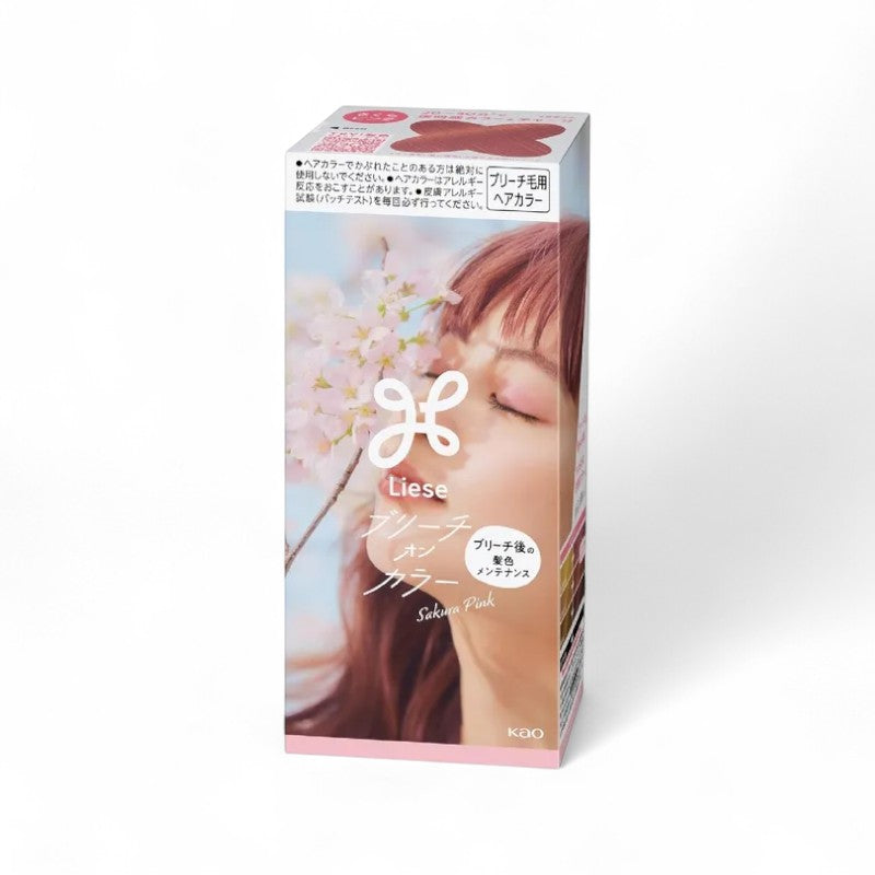 Kao Liese Bleach On Color Bubble Hair Color Kit Sakura Pink - 108ml