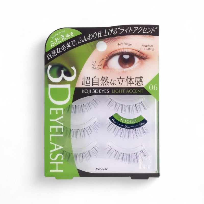 Koji 3D Eyes Eyelash 06 Light Accent - 3 pairs