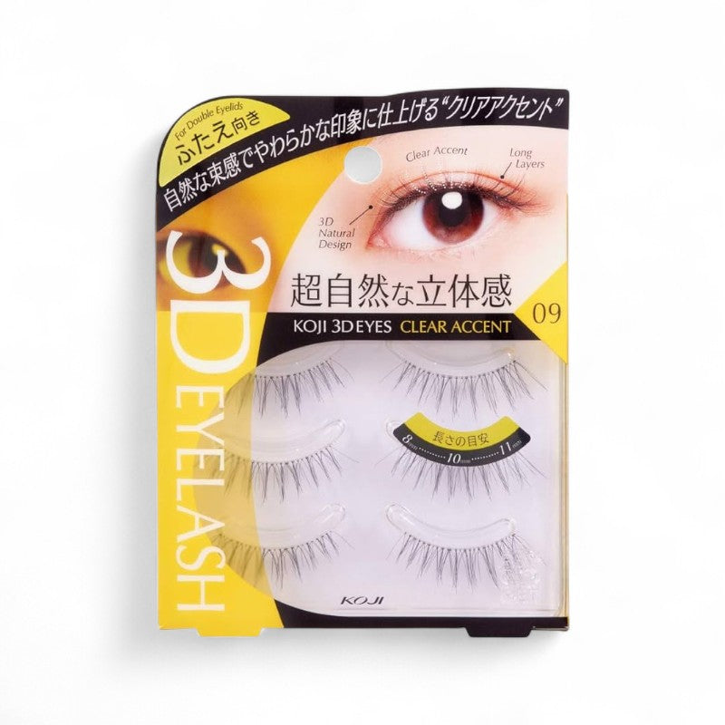 Koji 3D Eyes Eyelash 09 Clear Accent - 3 pairs