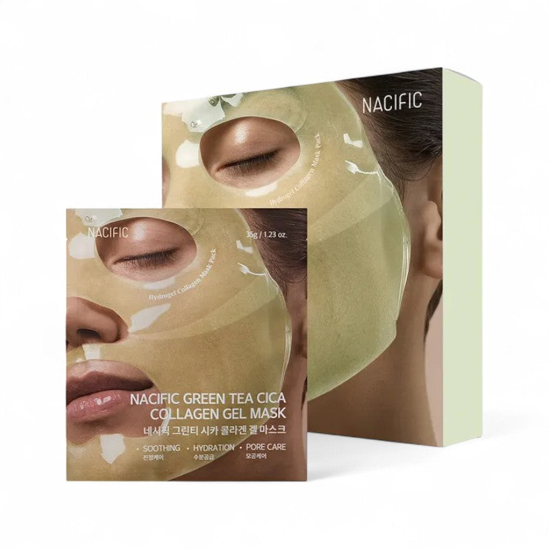 Nacific Green Tea Cica Collagen Gel Mask Set 35g x 4 sheets