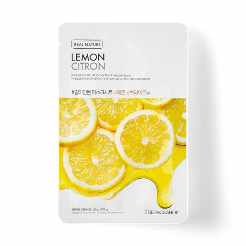 THE FACE SHOP Real Nature Face Mask 1pc (20 Types) 20g Lemon