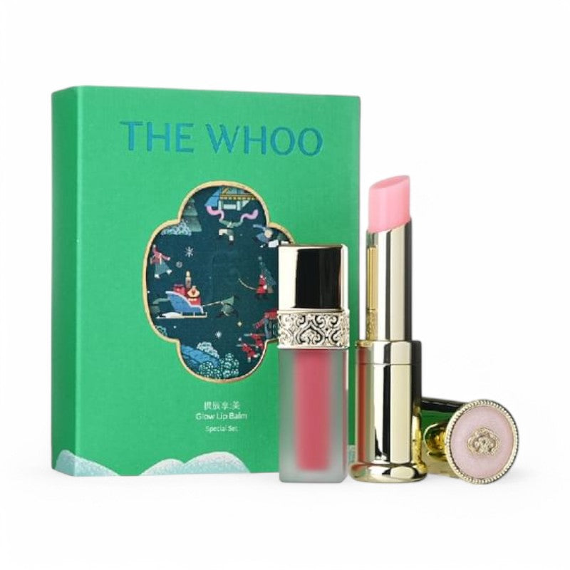 THE WHOO Gongjinhyang Mi Glow Lip Balm Pink Special Set 2024 Holiday Edition 2 pcs