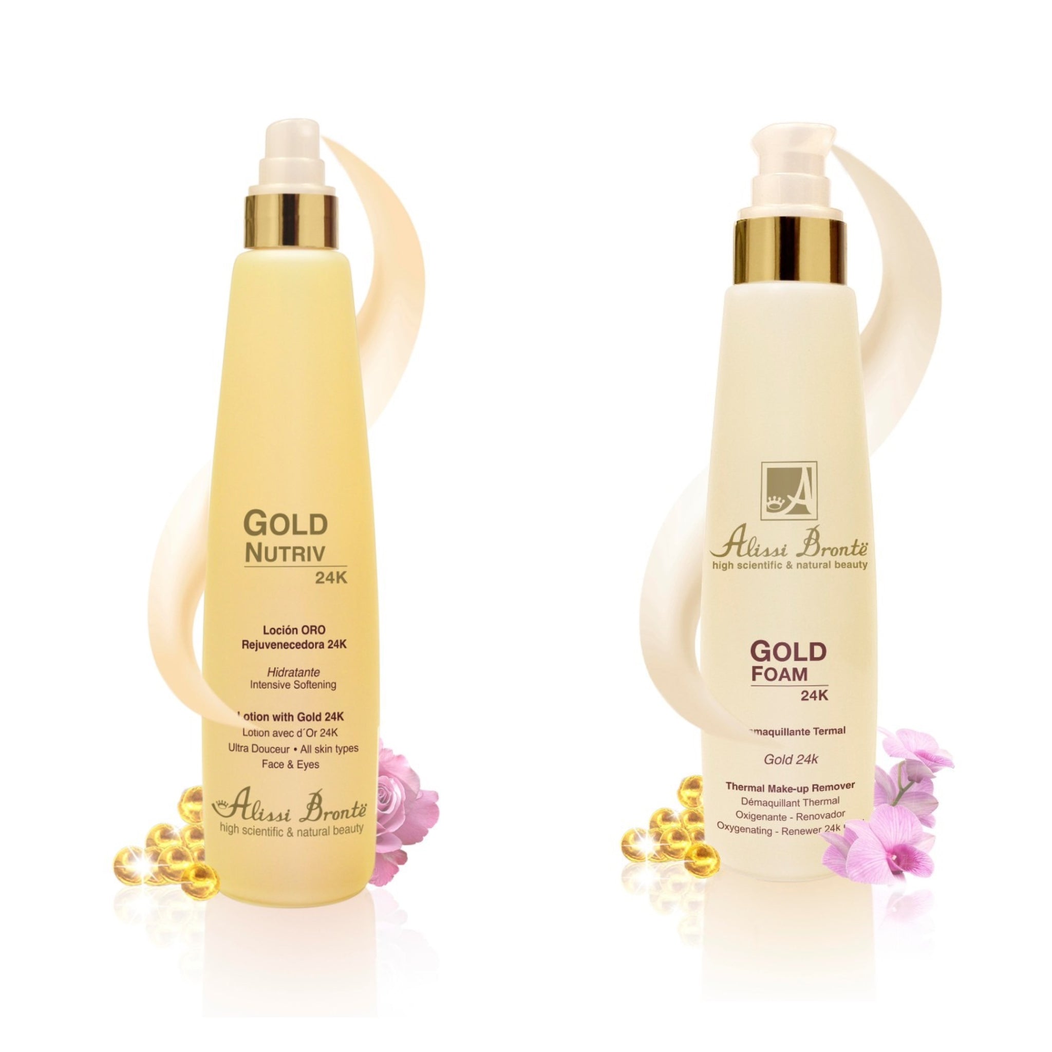 Alissi Bronte GOLD FOAM Desmaquillante Termal 200ml & GOLD NUTRIV Tonic with Gold 200ml