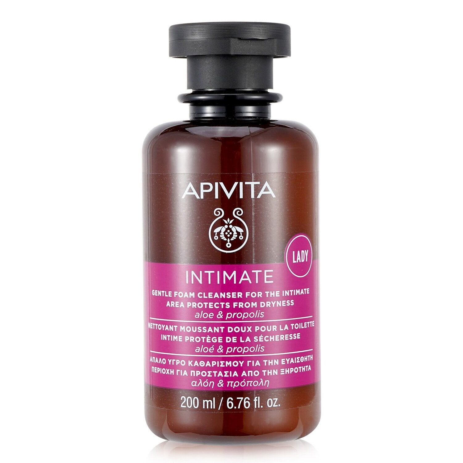 Apivita Intimate Gentle Foam Cleanser For The Intimate Area Protects From Dryness with Aloe & Propolis 01162 200ml/6.8oz