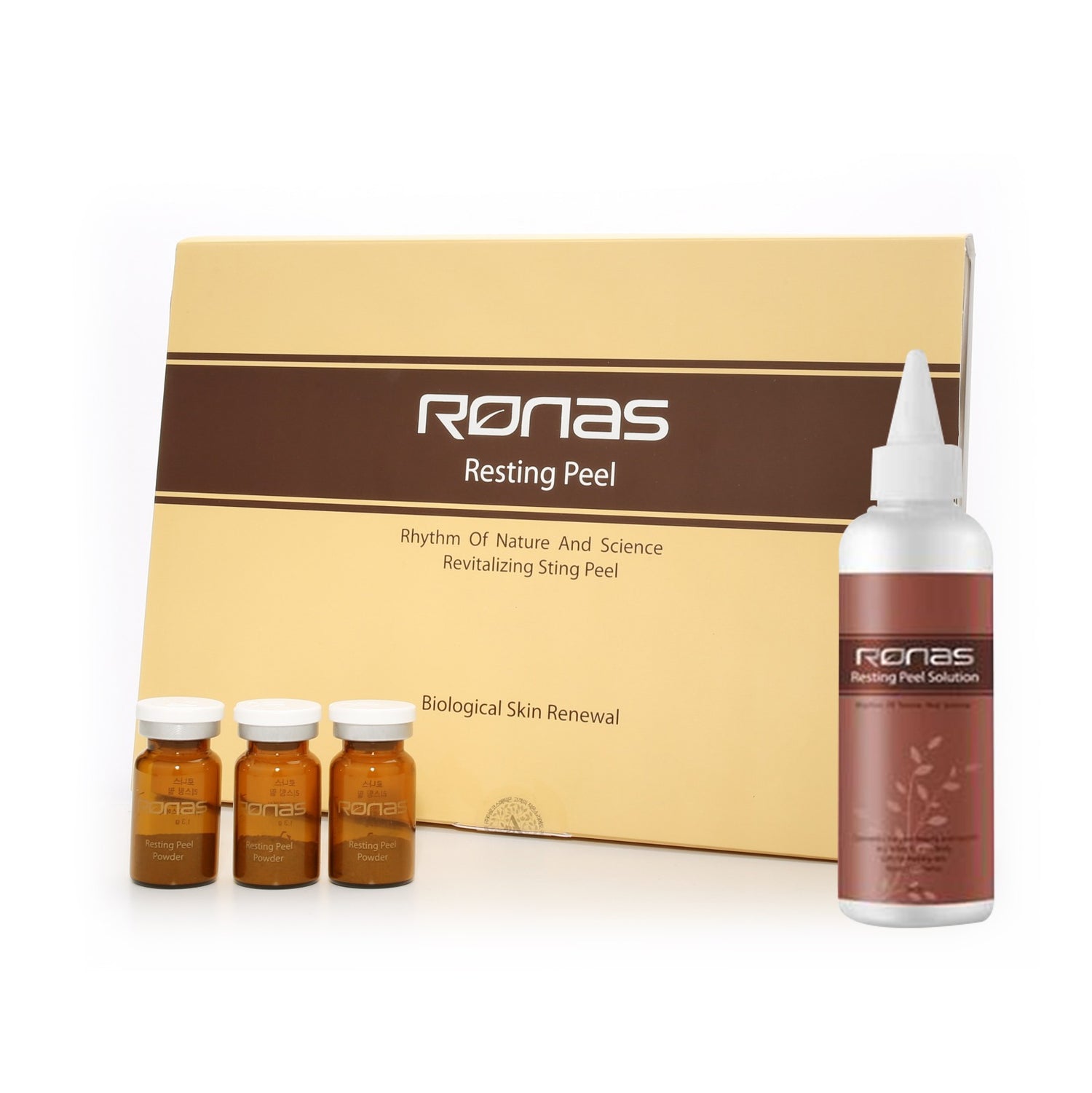 Ronas Korea Resting Peel Powder 1.3ml x 10 & Korea Phytozen Peel Solution 200ml