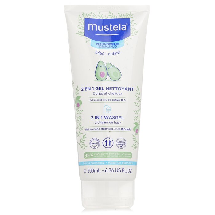 Mustela 2 In 1 Body &amp; Hair Cleansing gel - For Normal Skin 200ml