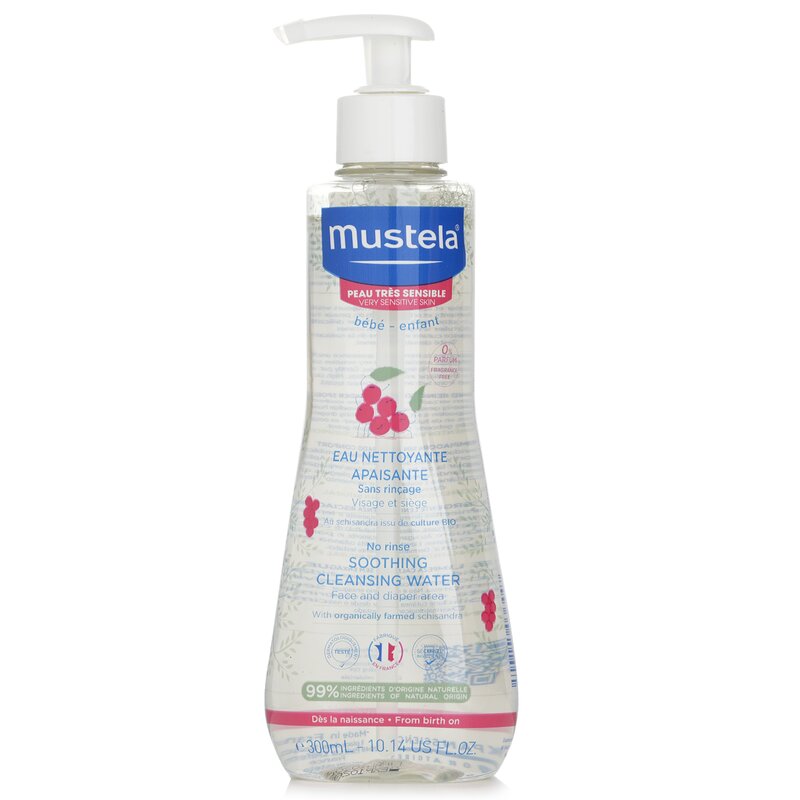 Mustela No Rinse Soothing Cleansing Water (Face &amp; Diaper Area) - For Very Sensitive Skin 300ml