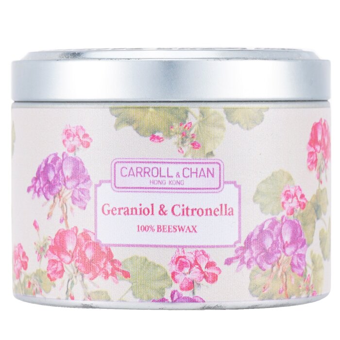 Carroll &amp; Chan 100% Beeswax Tin Candle - Geraniol &amp; Citronella (8x6) cm