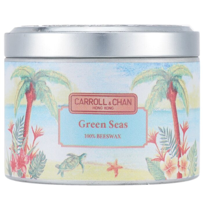Carroll &amp; Chan 100% Beeswax Tin Candle - Green Seas (8x6) cm