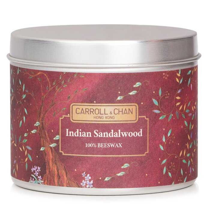 Carroll &amp; Chan 100% Beeswax Tin Candle - Indian Sandalwood (8x6) cm
