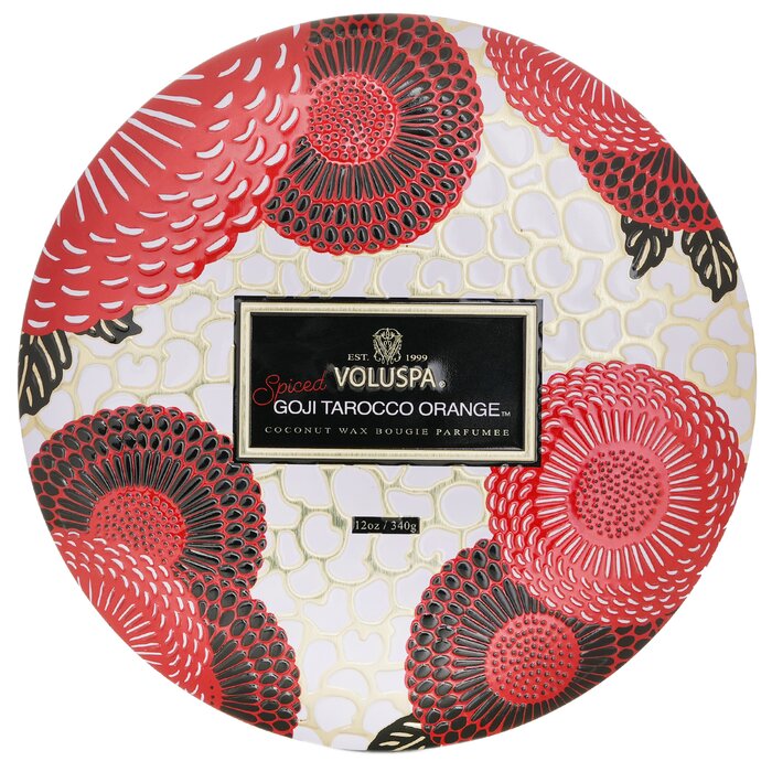 Voluspa 3 Wick Decorative Tin Candle - Spiced Goji Tarocco Orange 340g
