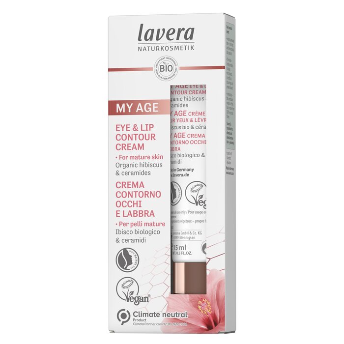 Lavera My Age Eye &amp; Lip Contour Cream With Organic Hibiscus &amp; Ceramides - For Mature Skin 15ml