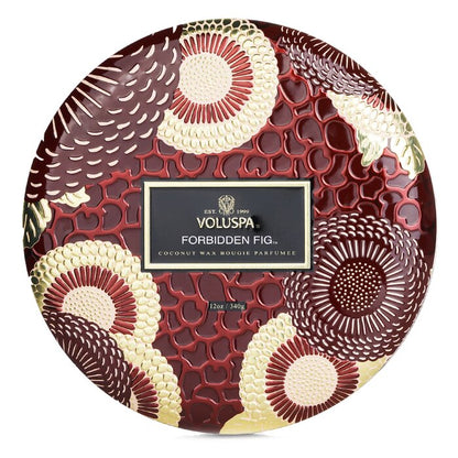 Voluspa 3 Wick Decorative Tin Candle - Forbidden Fig 340g