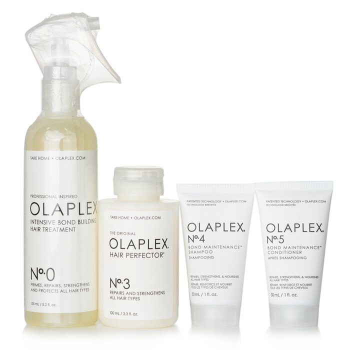 Olaplex Best Bond Builder Pack: Intensive Bond Building Hair Treatment + Perfector + Bond Maintenance Shampoo + Conditioner 4PCS