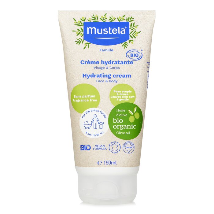 Mustela Organic Hydrating Face And Body Cream with Olive Oil (Fragrance Free) 150ml