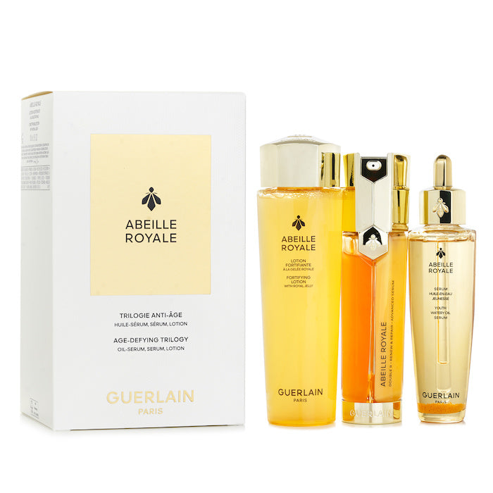 Guerlain Abeille Royale Anti Aging Skincare 3 Step Duo Set (Lotion 150ml + Advanced Serum 50ml + Watery Oil 50ml) 250ml