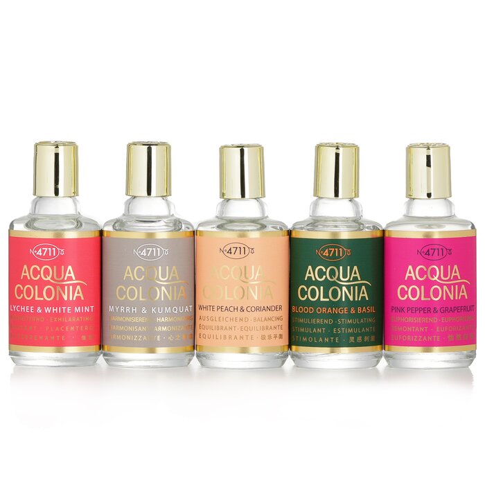 4711 Acqua Colonia Eau De Cologne Mini Set: Lychee&amp;White Mint, Myrrh&amp;Kumquat, White Peach&amp;Coriander ... 747948 5x8ml/0.27oz