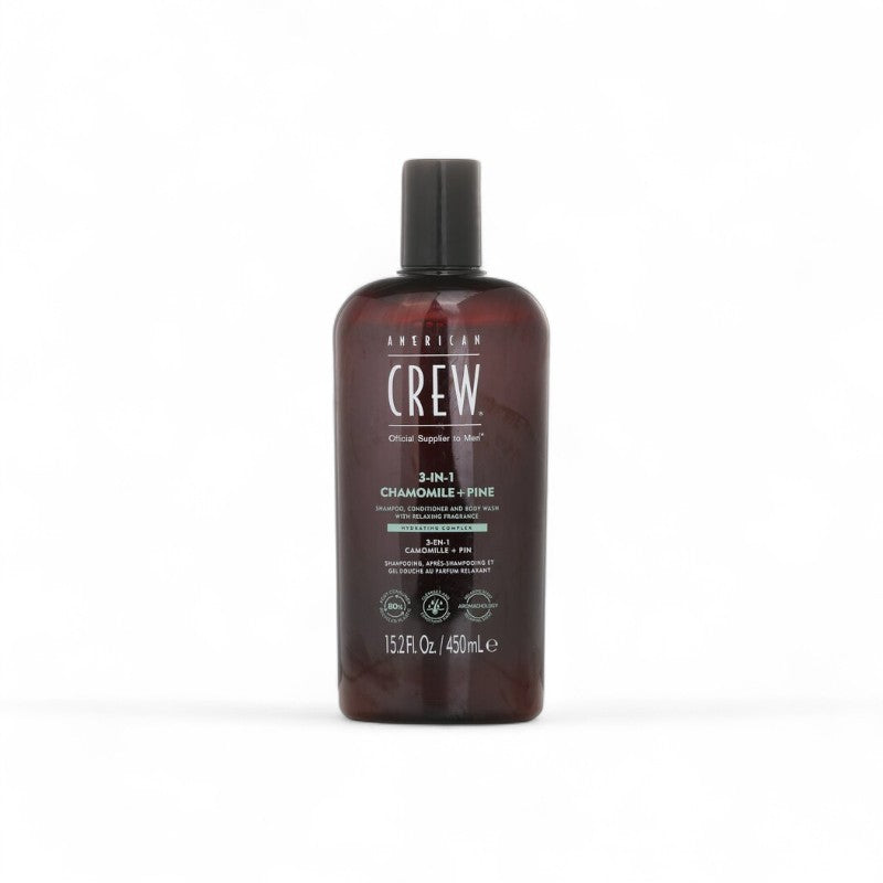 American Crew 3-in-1 Chamomile + Pine Shampoo, Conditioner And Body Wash 003329 450ml/15.2oz