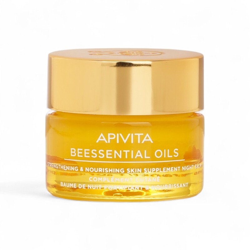 Apivita Beessentials Oils Strengthening &amp; Nourishing Skin Supplement Night Balm 080884 15ml