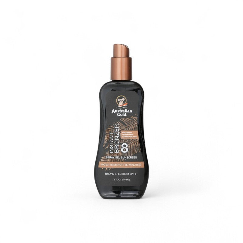 Australian Gold Spray Gel Sunscreen SPF 8 with Instant Bronzer 33069/A70888/A70509 237ml/8oz