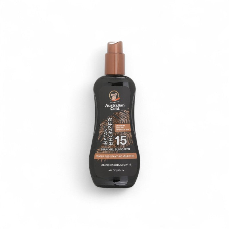 Australian Gold Spray Gel Sunscreen SPF 15 with Instant Bronzer 33079/A70890/A70524 237ml/8oz