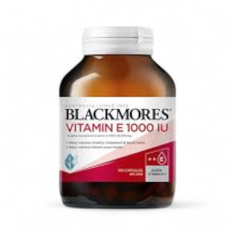 Blackmores NATURAL VITAMIN E 1000IU 100 CAPSULES 澳洲 Blackmores 澳佳寶維生素E1000IU 100粒 (新包裝） UPC9300807205204 100pcs/box