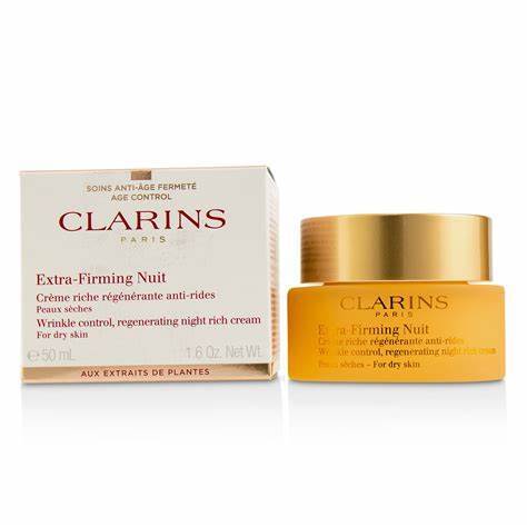 Clarins Extra-Firming Nuit Wrinkle Control, Regenerating Night Rich Cream - For Dry Skin 80033515 50ml/1.6oz (Parallel Import)