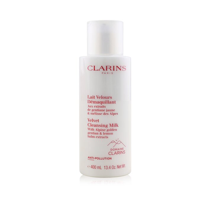 Clarins Velvet Cleansing Milk with Alpine Golden Gentian &amp; Lemon Balm Extracts  400ml/13.4oz (Parallel Import)