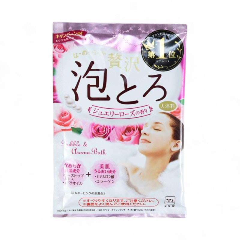 Cow Brand Soap Bubble &amp; Aroma Bath Salt Rose 30g