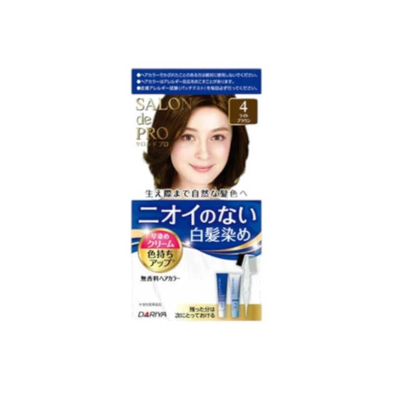 DARIYA Salon De Pro Unscented Gray Hair Quick Color Cream 4 Light Brown