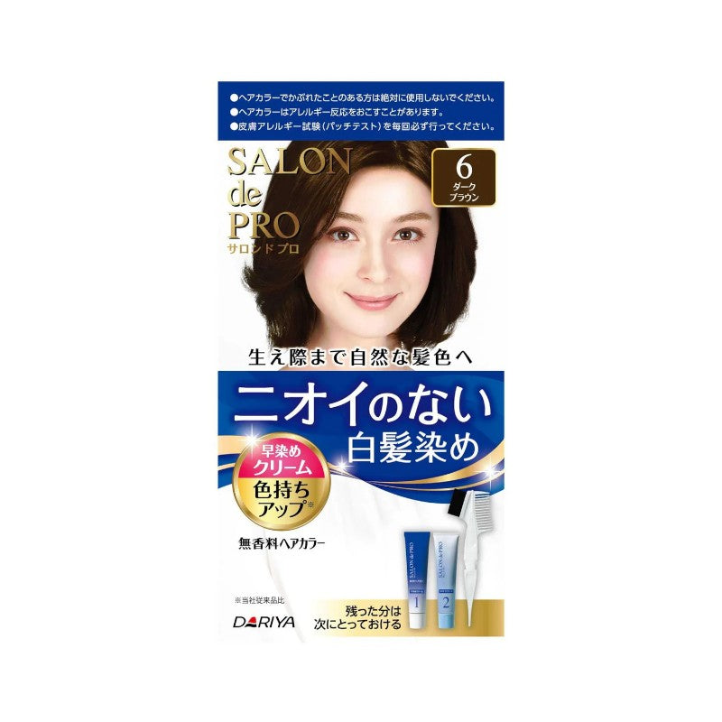DARIYA Salon De Pro Unscented Gray Hair Quick Color Cream 6 Dark Brown