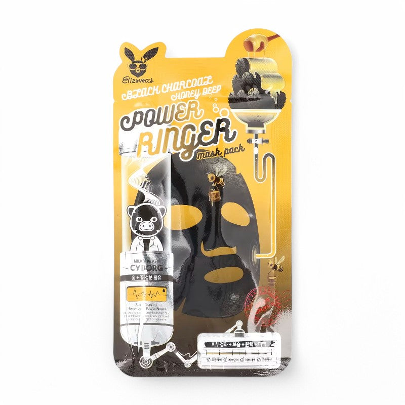 Elizavecca Deep Power Ringer Mask Pack - 11 Types Black Charcoal Honey 1pc