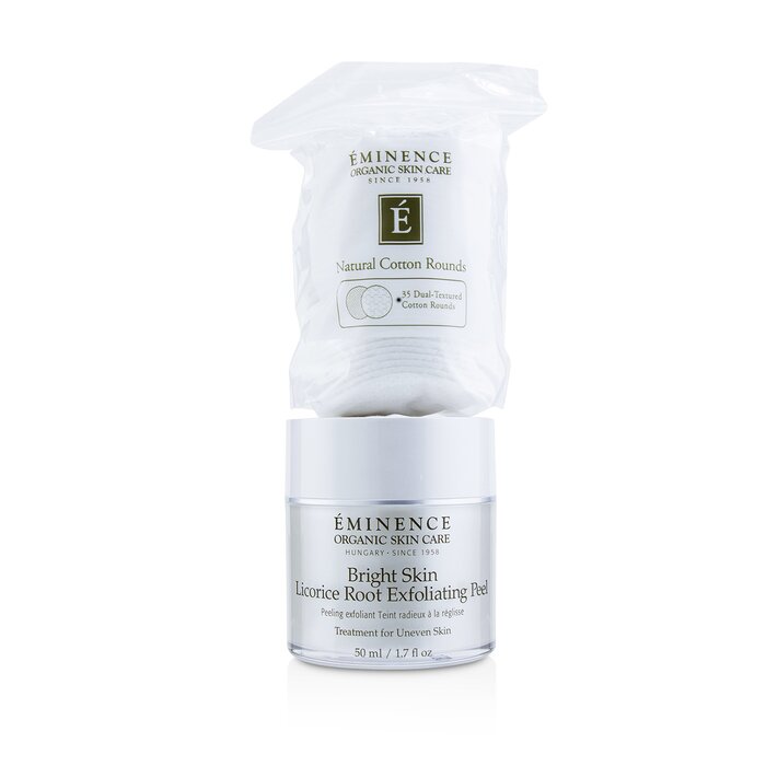 Eminence Bright Skin Licorice Root Exfoliating Peel (with 35 Dual-Textured Cotton Rounds) 919EPBRT 50ml/1.7oz