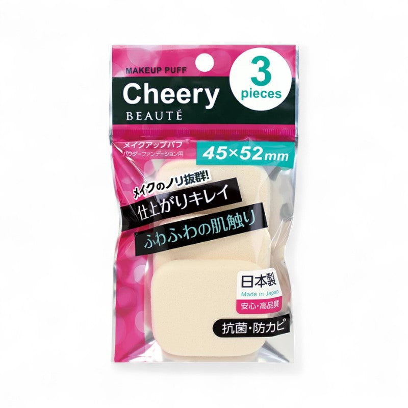 ISHIHARA SHOTEN Cherry Beaute Makeup Puff Squar M 3 pcs