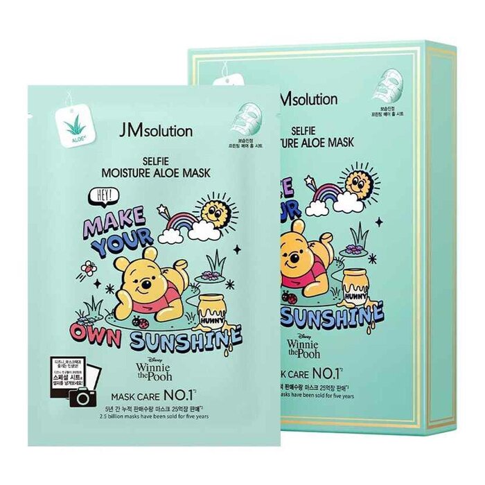 JM Solution Disney SELFIE MOISTURE ALOE MASK (Winnie the Pooh) 10pcs