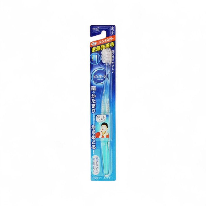 Kao PureOra Compact Slim Head Toothbrush 1 pc - Random Color - Soft